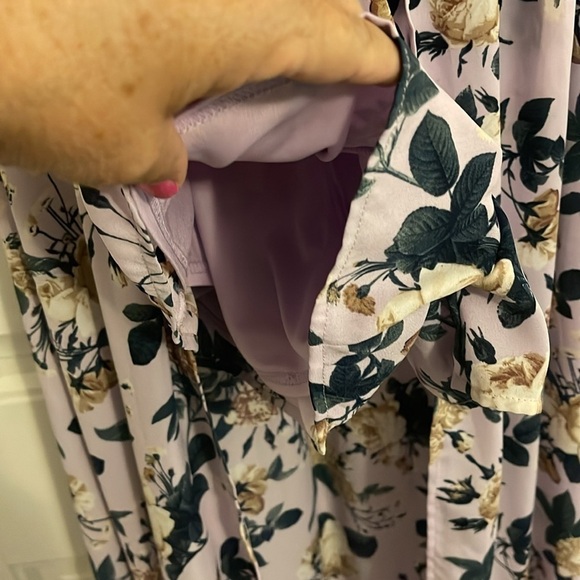 Altar'd State‎ Walk-Through Maxi Skorts/Dress lilac /creams roses women’s size M - Picture 7 of 14